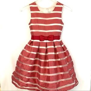 Jona Michelle Red and White Striped Party Dress